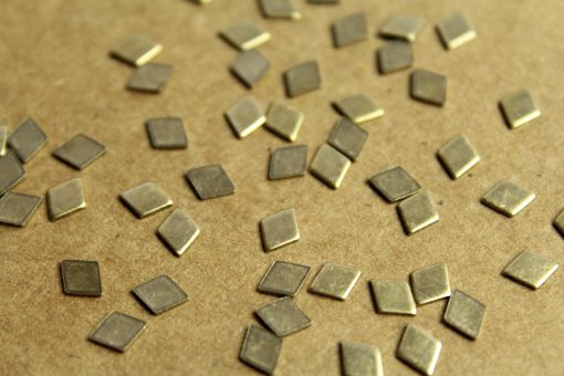 22 pc. Antique Brass Plated Diamonds: 6mm by 5mm - made in USA | AB-166