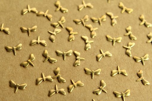 20 pc. Tiny Antique Brass Plated Dragonflies: 8mm by 5mm - made in USA | AB-240