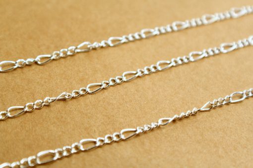 50 ft. Silver Plated Iron Mother Son Chain, 7mm by 3mm by 1mm and 4mm by 2.5mm | CH-007-50ft