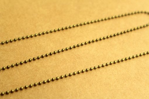 25 ft. Antique Brass Plated Brass Beaded Ball Chain, 1.5mm, Nickel, Lead, and Cadmium Free | CH-013-25ft