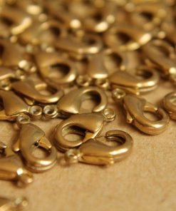 12 pc. Raw Brass Lobster Clasps, 5mm x 10mm | FI-038
