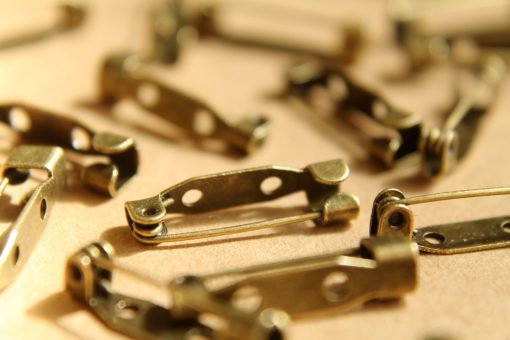 50 pc. Antique Bronze Brooch Finding, 20mm long | FI-154