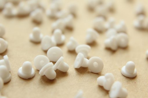 250 pc. White Opaque Bullet Style Rubber Earnuts | FI-196