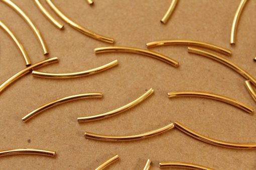 5 pc. Gold Tube Beads, 30mm long by 2mm wide | FI-335