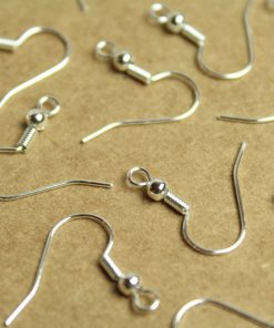 100 pc. Silver Plated Fishhook Earwires, 18mm long, Nickel Free, Bright Silver | FI-518