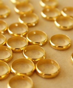 10 pc. Gold Plated Spinner Rings: 12mm outer diameter | FI-537*