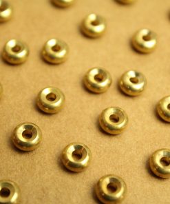 25 pc. Raw Brass Round Saucer Spacer Beads, 6mm in diameter | FI-579