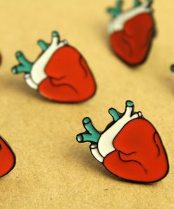 1 pc. Anatomical Heart Brooch Pin, 23mm x 17mm Human Heart Body Nurse Doctor Cardiologist Gift | MIS-203*