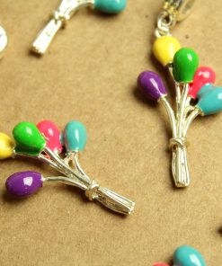 5 pc. Enameled Bunch of Balloon Charms: 53mm by 21mm by 9mm | MIS-239