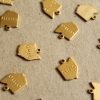 8 pc. Raw Brass Stamped Ohio State Charms: 9mm by 12mm - made in USA | RB-1088
