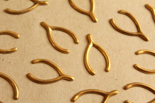 8 pc. Raw Brass Large Wishbone Stampings: 27mm by 16mm - made in USA | RB-1138