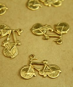 4 pc. Raw Brass Bicycle Charms: 21mm by 14mm - made in USA | RB-379
