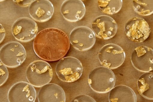 12 pc. Resin with Gold Foil Charms, 13.5mm in diameter | MIS-395