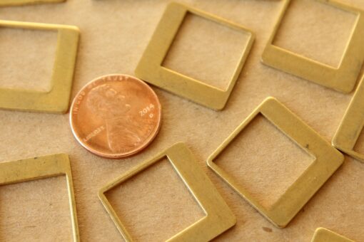 6 pc. Raw Brass Open Rhombus Charms: 20mm by 20mm | MIS-410
