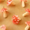 5 pc. Red and White Acrylic Mushroom Charms, 23mm x 22mm | MIS-448