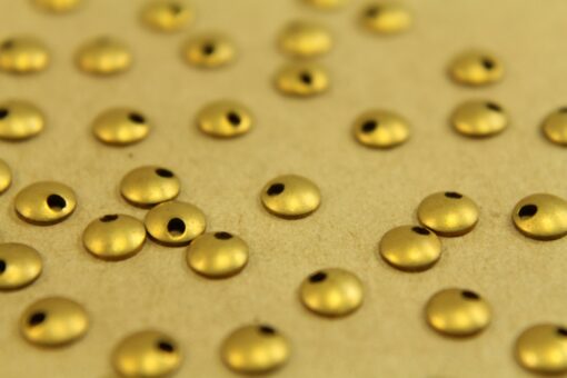 18 pc. Tiny Raw Brass Domed Circle Charms: 5mm diameter - made in USA | RB-469