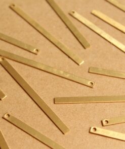 10 pc. Raw Brass Narrow Bar Charms: 53mm by 3mm - made in USA | RB-871