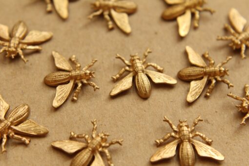 2 pc. Raw Brass Insect Stampings: 19mm by 15.5mm - made in USA | RB-877