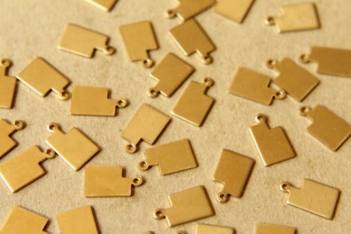8 pc. Raw Brass Utah State Charms / Blanks: 8mm by 13mm - made in USA | RB-969