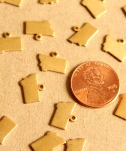 8 pc. Raw Brass Montana State Charms / Blanks: 11.5mm by 9mm - made in USA | RB-994