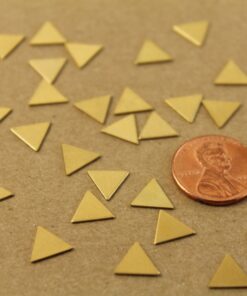 100 pc. Small Raw Brass Triangles: 9mm by 9mm - made in USA | RB-001-5