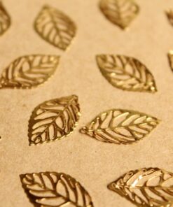 40 pc. Laser Cut Skeleton Leaf Charms, Gold, 23.5mm by 14mm | MIS-085