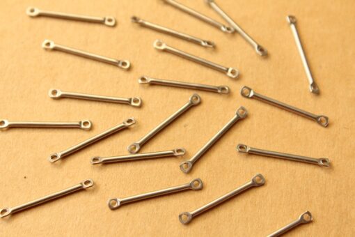 20 pc. Stainless Steel Bar Links with Two Holes: 20mm by 1mm - made in USA | FI-681