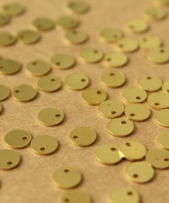 100 pc. Raw Brass Circle Charms: 6mm diameter | FI-641