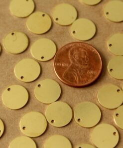 40 pc. Raw Brass Circle Charms: 10mm diameter | FI-639