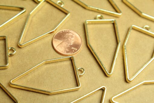 8 pc. Gold Polygon Open Backed Bezel Setting, 45mm by 22mm | FI-567
