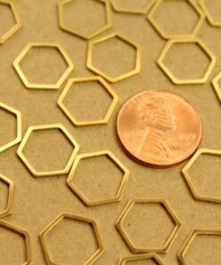 8 pc. Gold Plated Stainless Steel Hexagon Links, 13.5mm by 12mm | FI-186*