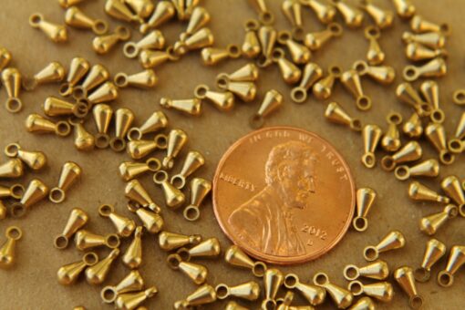 100 pc. Raw Brass Drop End Pieces | FI-009