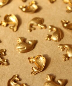 24 pc. Tiny Raw Brass Whale Charms : 11mm by 9.5mm - made in USA | RB-739