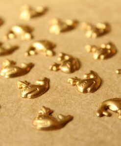 24 pc. Tiny Raw Brass Whale Charms : 11mm by 9.5mm - made in USA | RB-739