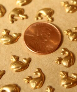 24 pc. Tiny Raw Brass Whale Charms : 11mm by 9.5mm - made in USA | RB-739
