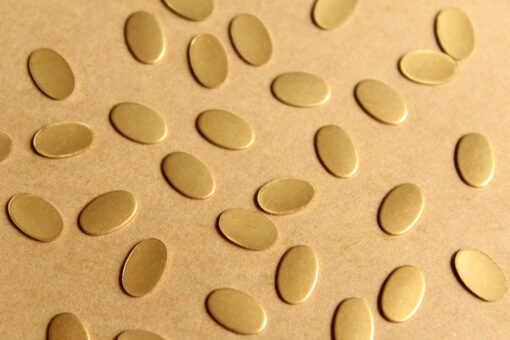 30 pc. Small Raw Brass Ovals: 9mm by 5.5mm - made in USA | RB-782
