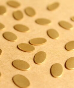 30 pc. Small Raw Brass Ovals: 9mm by 5.5mm - made in USA | RB-782