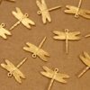 6 pc. Raw Brass Dragonflies: 16mm by 15mm - made in USA | RB-964