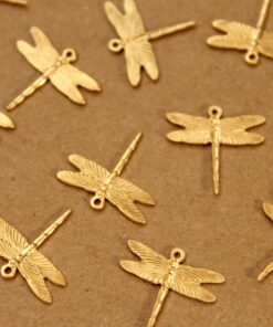 6 pc. Raw Brass Dragonflies: 16mm by 15mm - made in USA | RB-964
