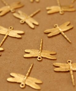6 pc. Raw Brass Dragonflies: 16mm by 15mm - made in USA | RB-964