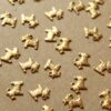 12 pc. Tiny Raw Brass Scottish Terrier Dog Charms: 8mm by 7mm - made in USA | RB-1093