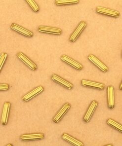 20 pc. Raw Brass Fluted Tube Beads, 10mm long, 2.5mm wide | TMP-015*
