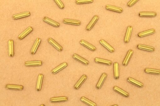 20 pc. Raw Brass Fluted Tube Beads, 10mm long, 2.5mm wide | TMP-015*