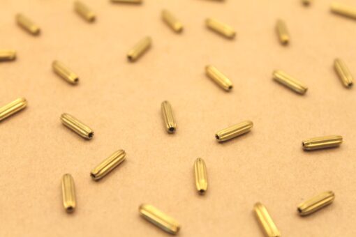 20 pc. Raw Brass Fluted Tube Beads, 10mm long, 2.5mm wide | TMP-015*