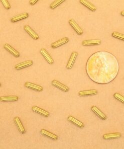 20 pc. Raw Brass Fluted Tube Beads, 10mm long, 2.5mm wide | TMP-015*