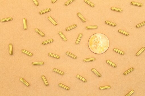 20 pc. Raw Brass Fluted Tube Beads, 10mm long, 2.5mm wide | TMP-015*