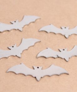 2 pc. Stainless Steel Bat Charms: 37mm by 13mm | MIS-012**
