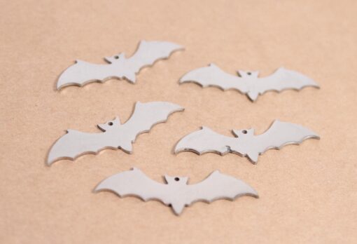 2 pc. Stainless Steel Bat Charms: 37mm by 13mm | MIS-012**