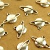 15 pc. Antique Silver Saturn Charms: 20mm by 13mm - made in USA | MIS-007*