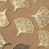 8 pc. Silver Plated Laser Cut Ginkgo Leaf Charms, 33mm by 30mm | MIS-043*